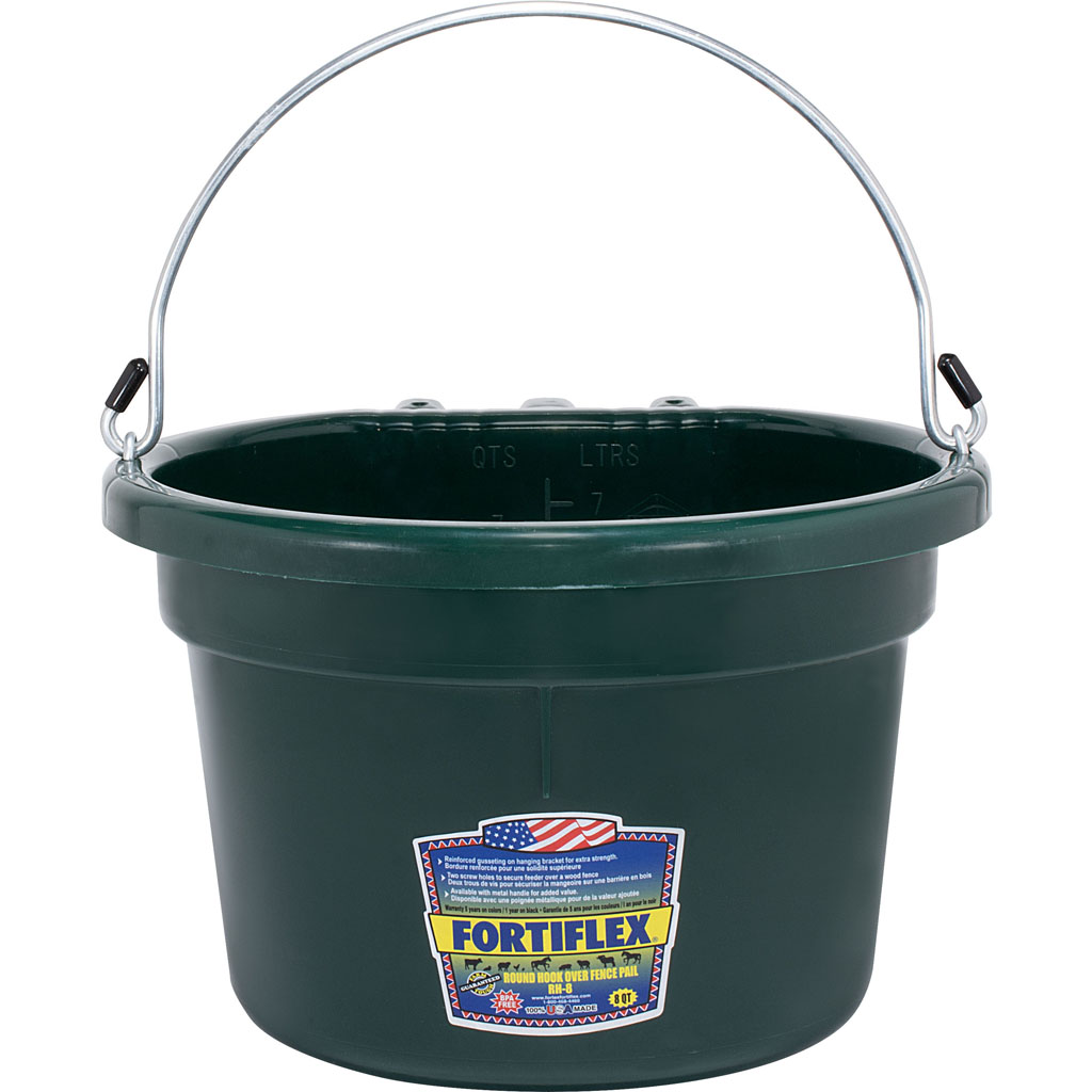 Picture of Fortiflex RH8WHHUNTER 8 qt. Fortex Round Over the Fence Pail with Handle - Hunter - Case of 12