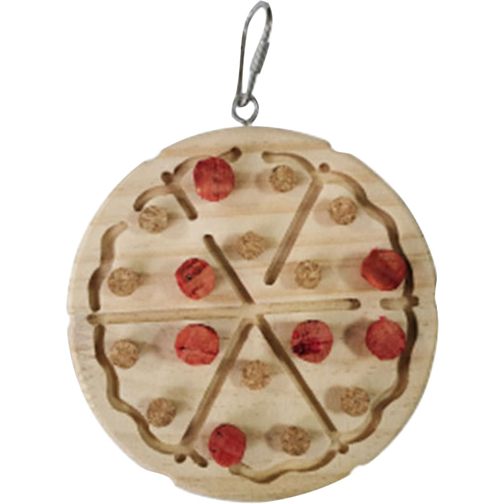 Picture of A&E HB01540 Happy Beaks Wood & Cork Pizza Bird Toy