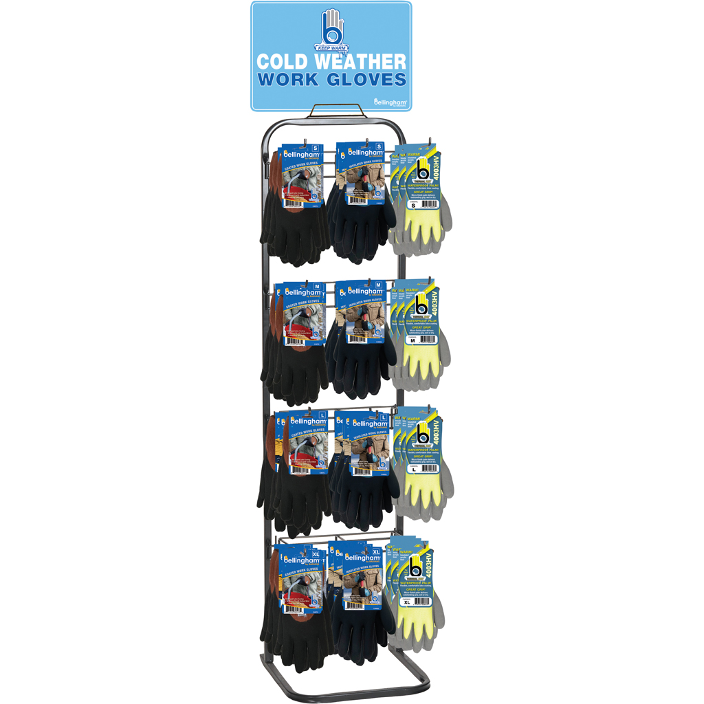 PL12WINTER1 12 PEG Insulated Palm Dip Winter Work Glove, Assorted Color - 144 Piece