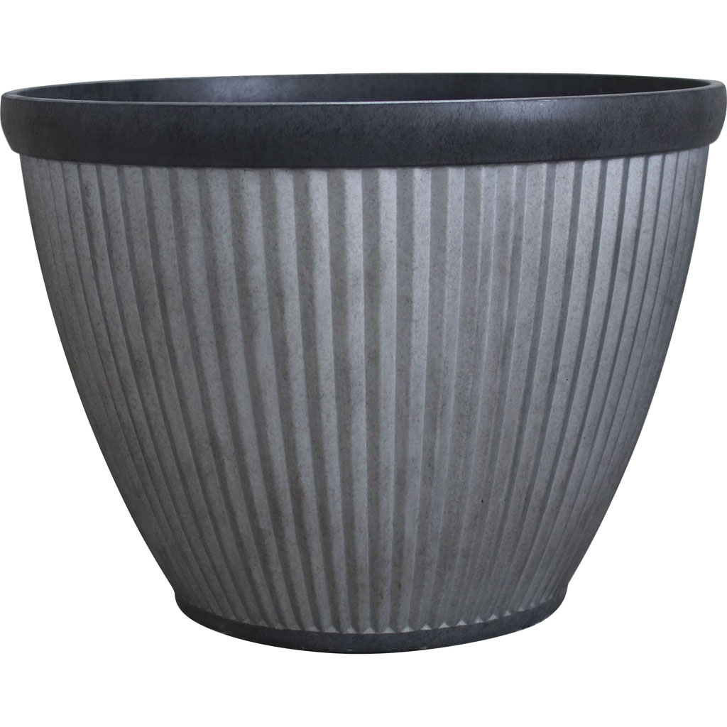 Westlake Round Pleated Planter - Silver - 10 in. - Lightweight & Durable