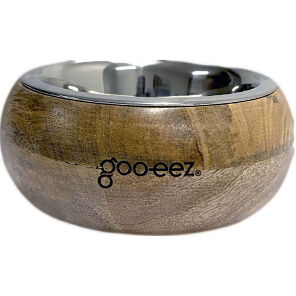 Picture of Goo-Eez GZ1039 L Rounded Mango Wood Bowl - Stainless Steel - Large - Case of 12