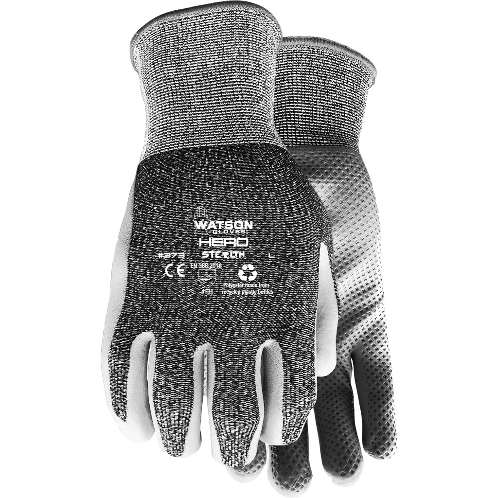 373-XXL Mens Stealth Hero Waste Not Fabric Gloves - Black - 2XL - Case of 60