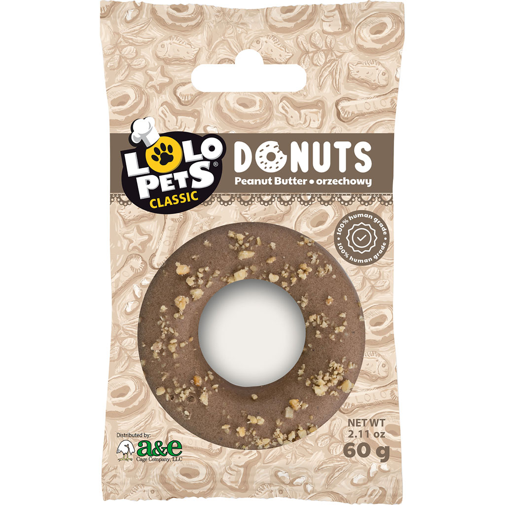 Picture of A&E LO-75410A Lolo Bakery Gourmet Donut Dog Treat - Peanut Butter - Case of 3