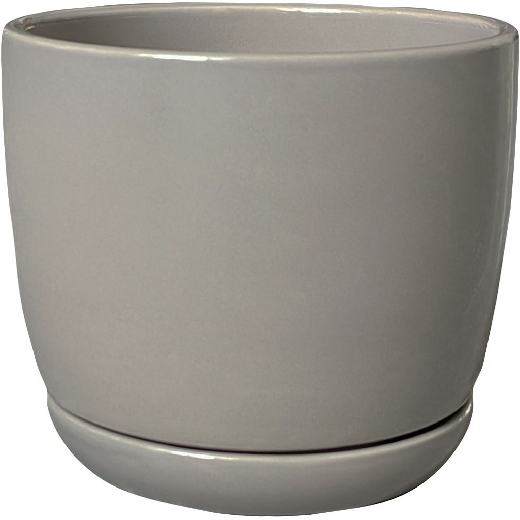 Clayworks Ana Planter - Gray - 12 in. - Durable Ceramic Design