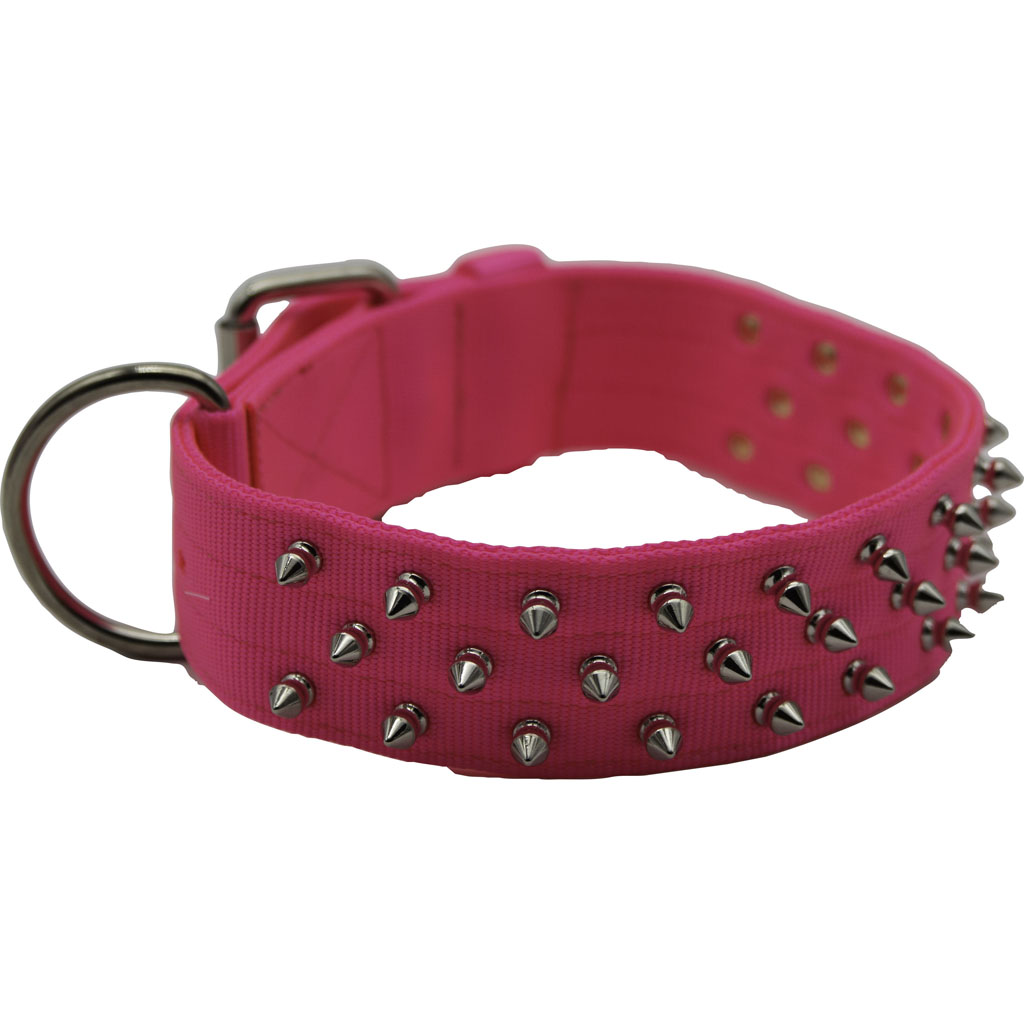Picture of Omni Pet 205NFK-NPK27 27 in. Bravo Nylon Spiked Dog Collar - Neon Pink