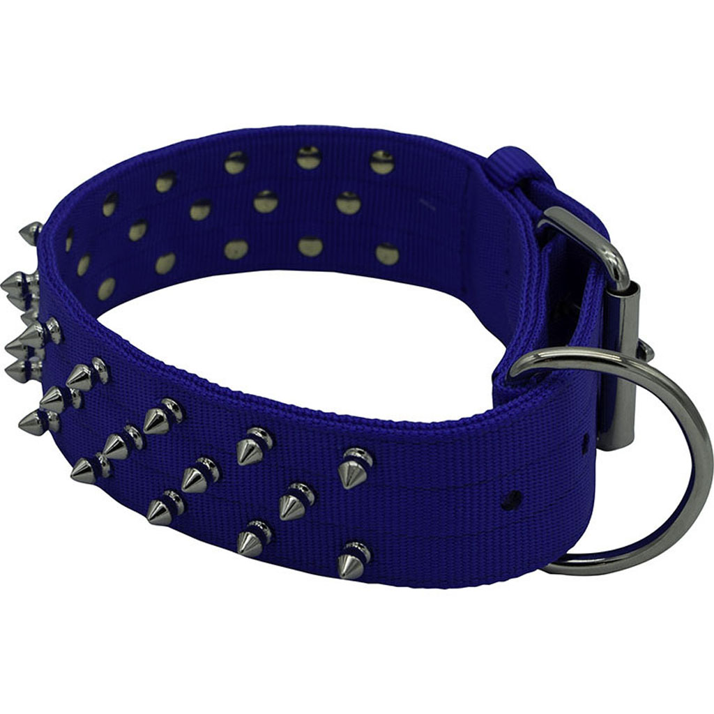 Picture of Omni Pet 205NFK-BL25 25 in. Bravo Nylon Spiked Dog Collar - Blue - Case of 24