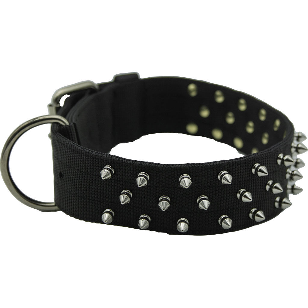 Picture of Omni Pet 205NFK-BK21 21 in. Bravo Nylon Spiked Dog Collar - Black