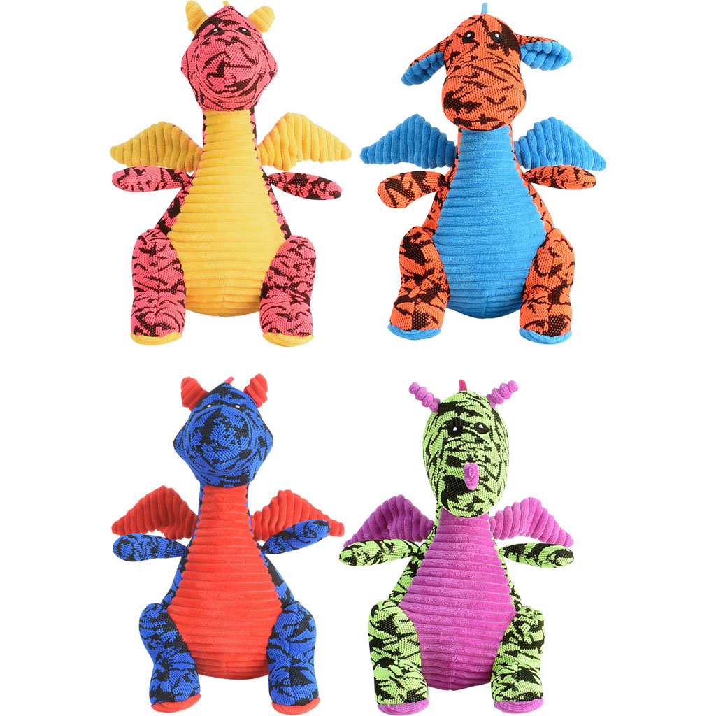 Picture of Multipet 41130 Camo Dragons Dog Toy - Assorted Color - Medium - Case of 24