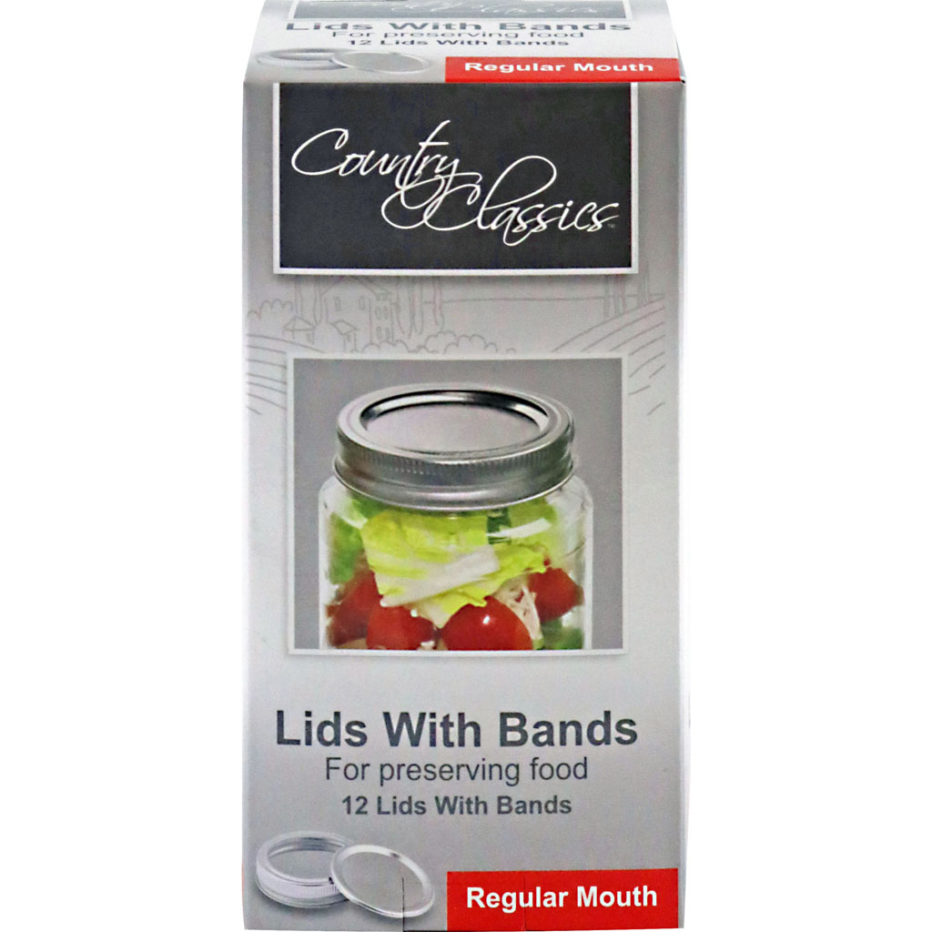 Picture of Country Classics CCCBL-012-RM Regular Mouth Lids with Bands - 12 Count - Case of 48