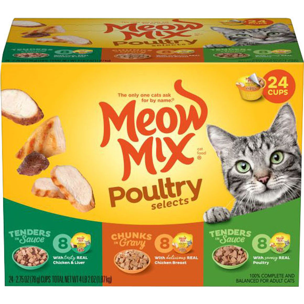 Picture of Meow Mix 2927451016 Poultry Selects Wet Cat Food Variety Pack - 24 per Pack - Pack of 2