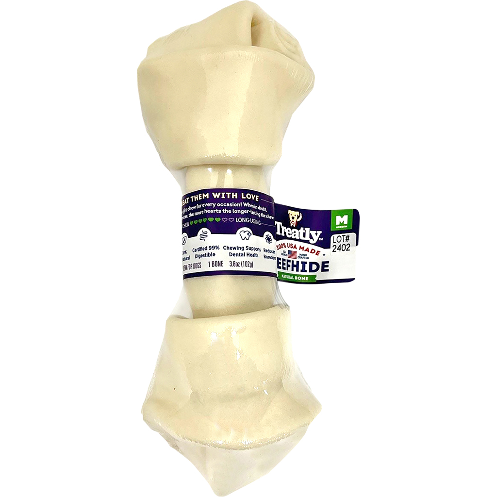 Picture of Treatly 12148 7 in. 100 Percent USA Beef Hide Bone Banded - Natural - Case of 16
