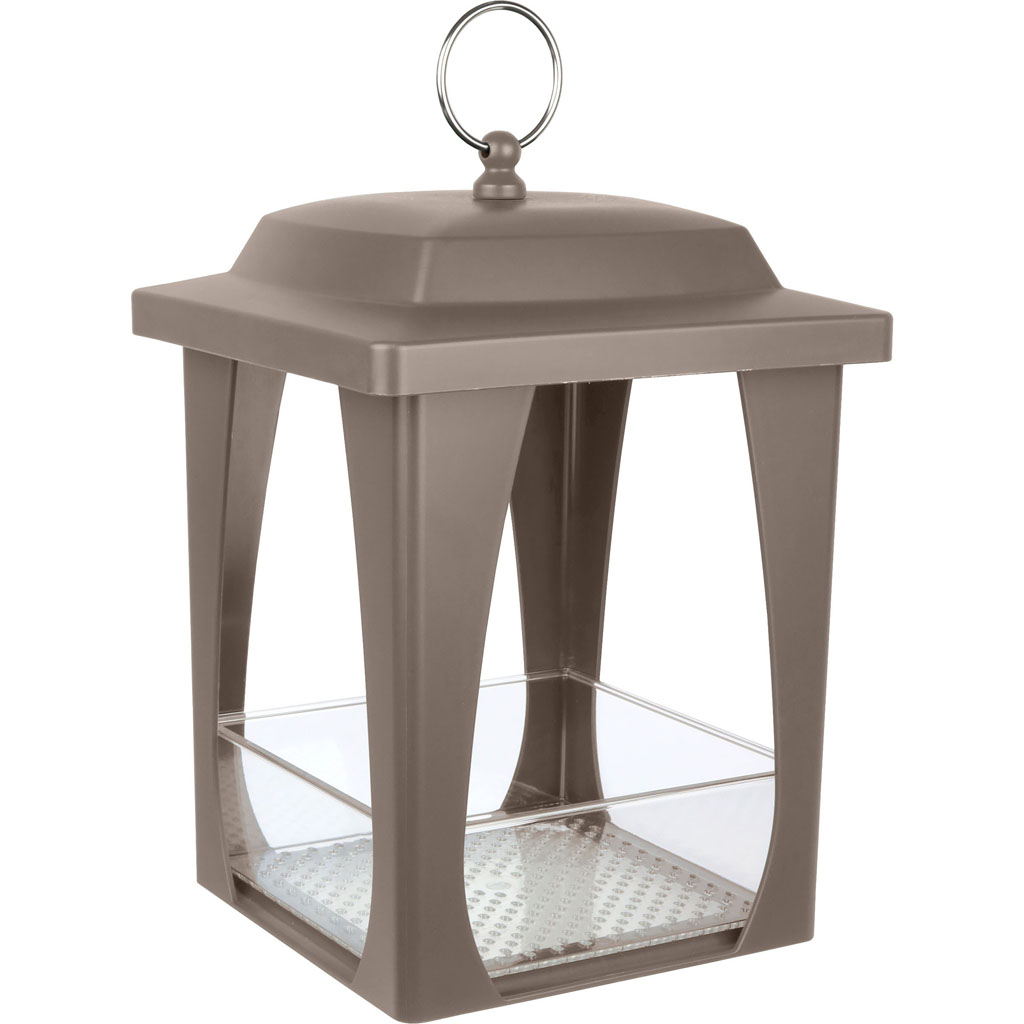 Picture of Natures Way FLY-3P Dine-In Hanging Plastic Fly Through Bird Feeder - Brown - 4 Cup - Case of 2