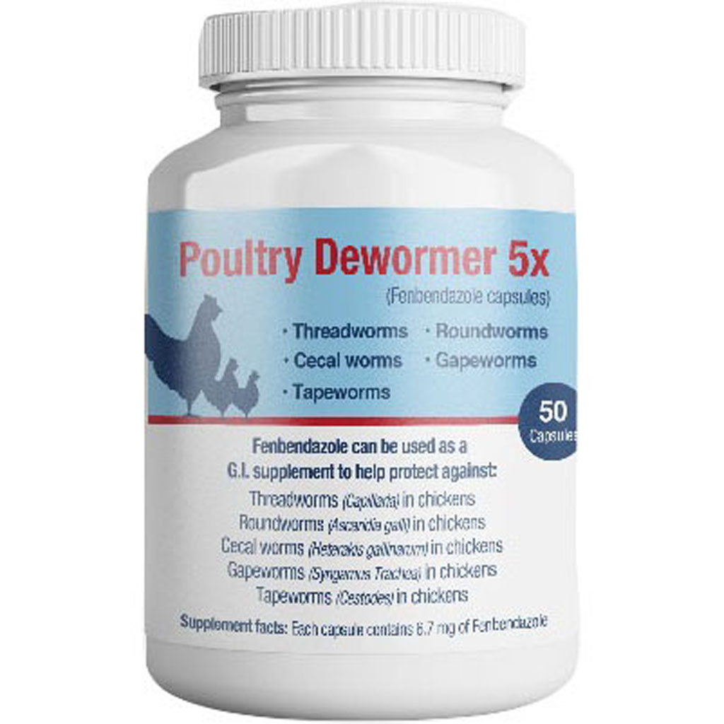Picture of Poultry Dewormer 5X 182390 Fenbendazole G.I Supplement - 50 Count - Case of 12