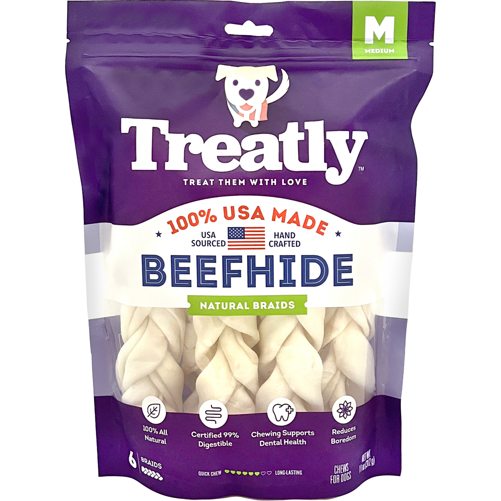Picture of Treatly 12290 7 in. 100 Percent USA Beef Hide Braids - Natural - 6 per Pack - Case of 10