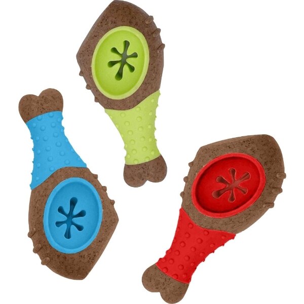 Picture of Multipet 51406 5 in. Bamboo Chews Chicken Leg Nylon & TPR Toy