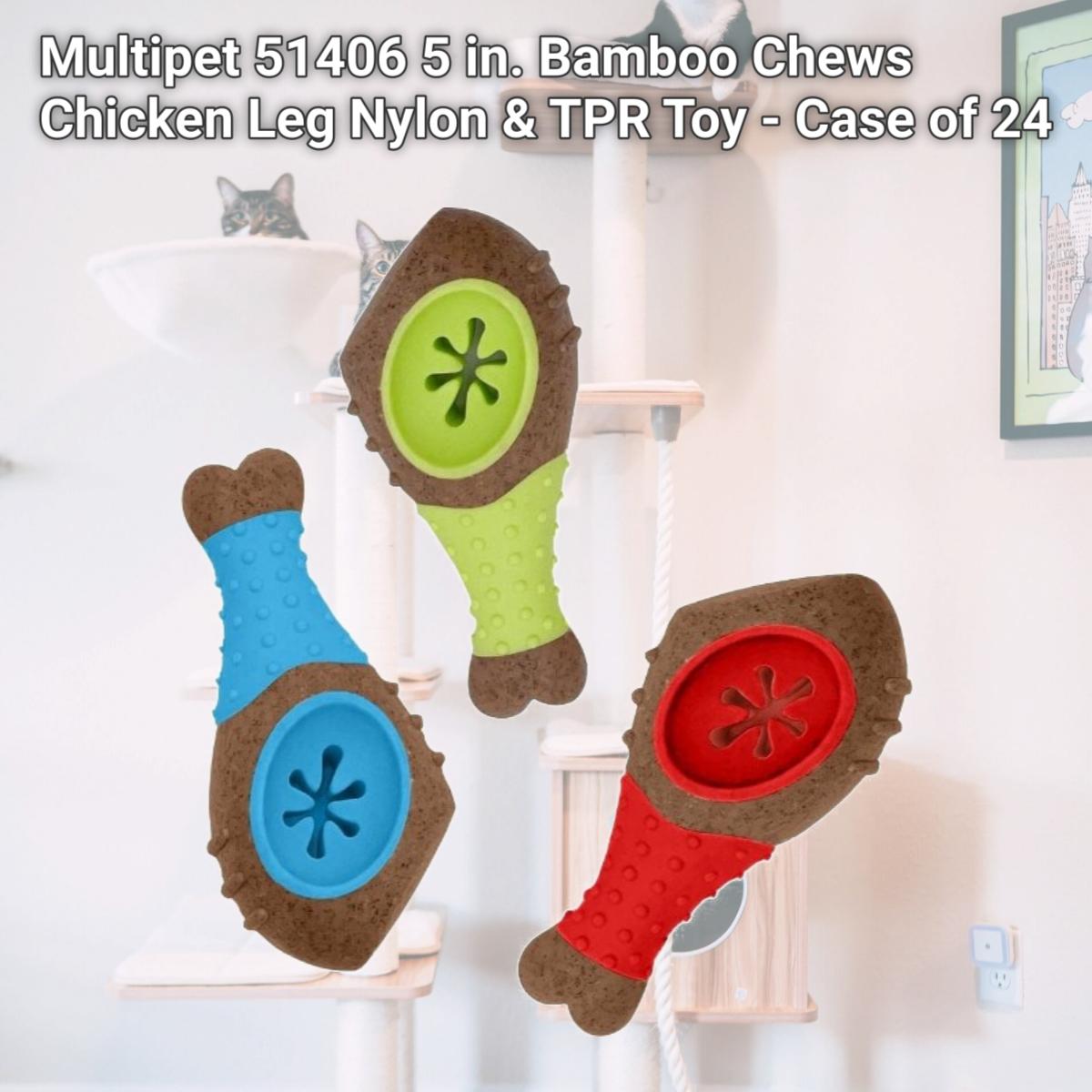 Picture of Multipet 51406 5 in. Bamboo Chews Chicken Leg Nylon & TPR Toy