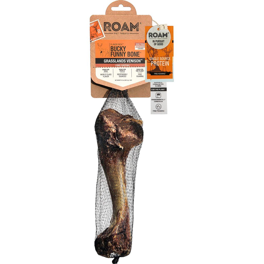 Picture of Roam 254 Bucky Funny Dog Bone - Humerus Grassland - Venison - Case of 24