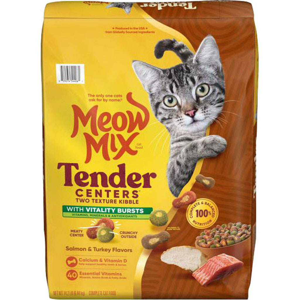 Picture of Meow Mix 2927454406 14.2 lbs Tender Centers Dry Cat Food&#44; Salmon & Turkey