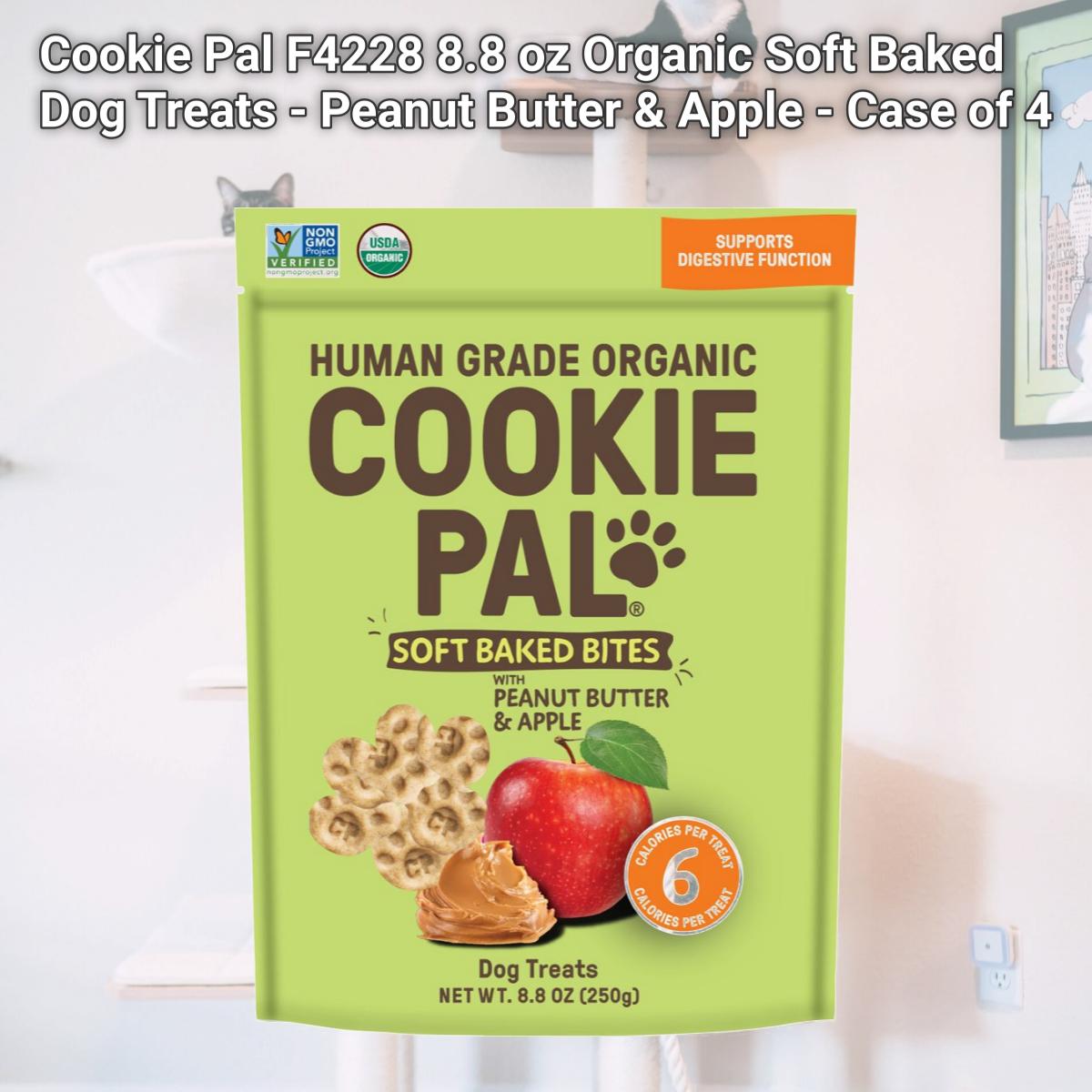 Picture of Cookie Pal F4228 8.8 oz Organic Soft Baked Dog Treats - Peanut Butter & Apple - Case of 4