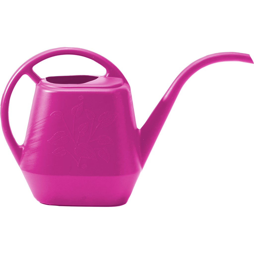 Aqua Rite Series Watering Can, 144 oz Can, Long Spout, Plastic, Fuchsia