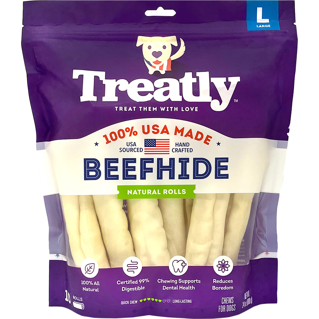 Picture of Treatly 12122 8 in. 100 Percent USA Beef Hide Rolls - Natural - Pack of 10 - Case of 5