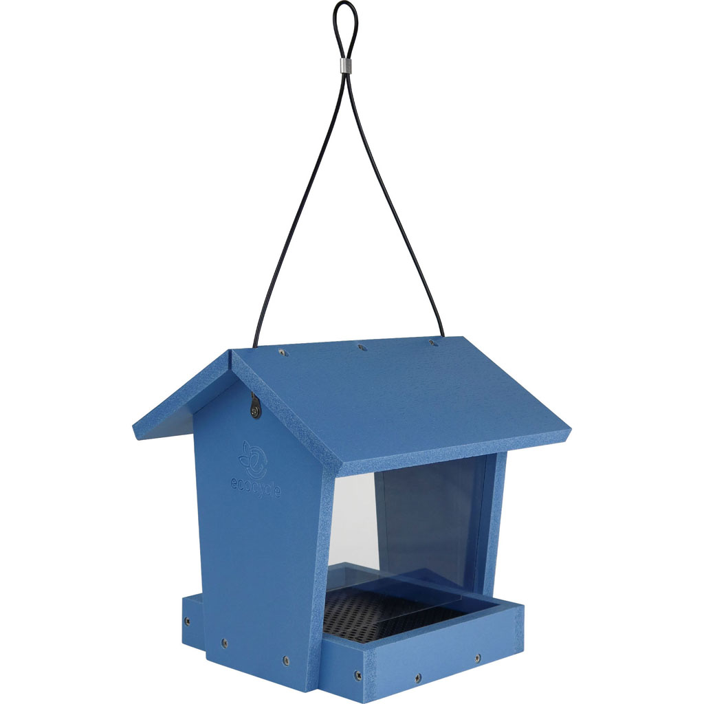 Picture of Natures Way RPFH1 2.15 qt. Eco-Cycle Banquet Hopper Bird Feeder - Blue - Case of 2