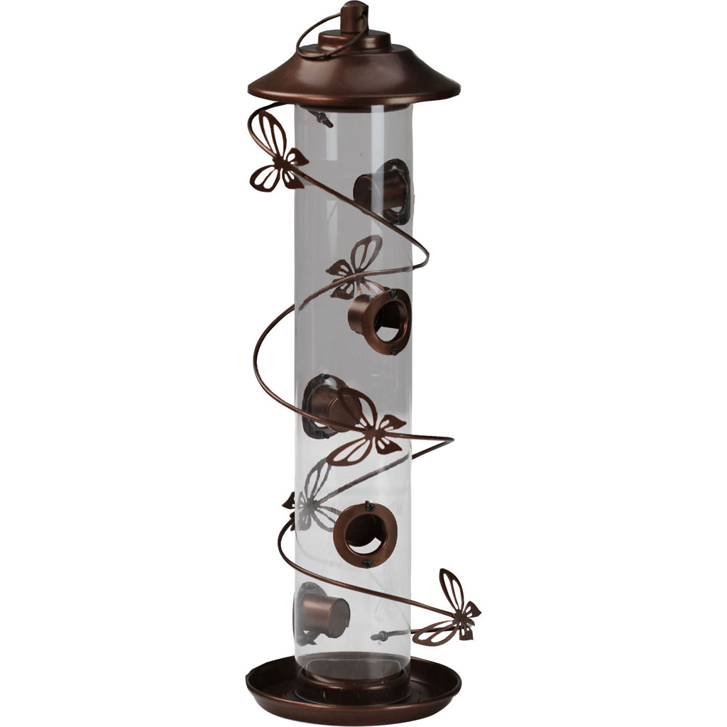 Picture of Heath 21042 Butterfly Swirl Mixed Tube Bird Feeder - Brown - 2 Cake - Case of 6