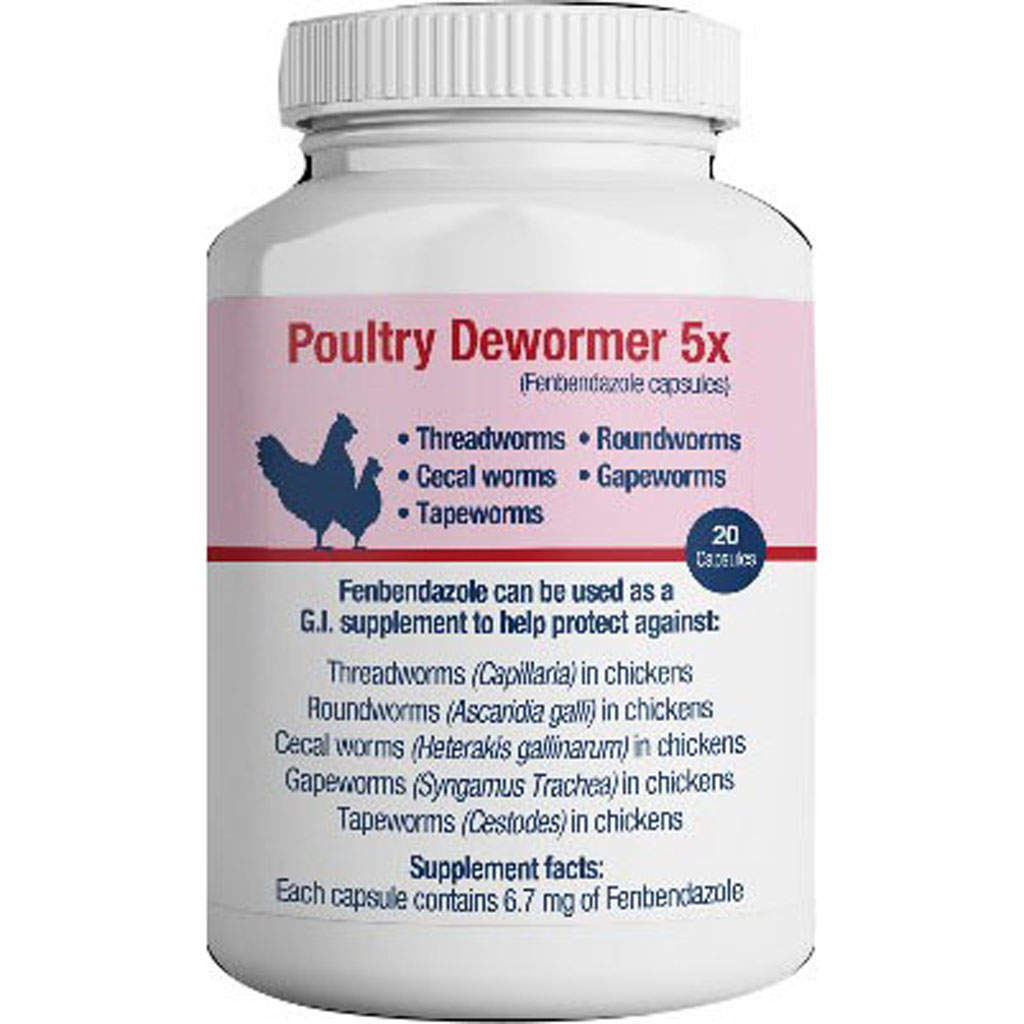 Picture of Poultry Dewormer 5X 147449 G.I. Supplement - 20 Capsules