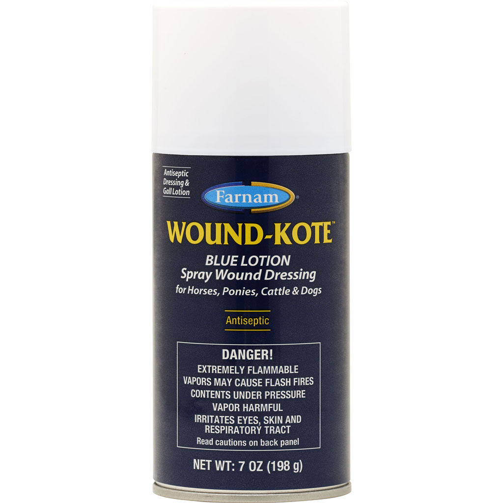 Picture of Farnam 100550894 7 oz Wound-Kote Blue Lotion Spray Wound Dressing - Case of 12