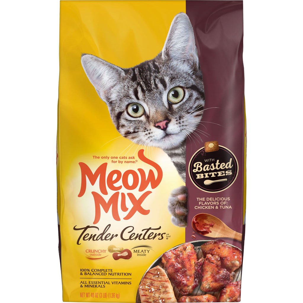 Picture of Meow Mix 2927421880 3 lbs Tender Centers Dry Cat Food&#44; Chicken & Tuna - Pack of 4