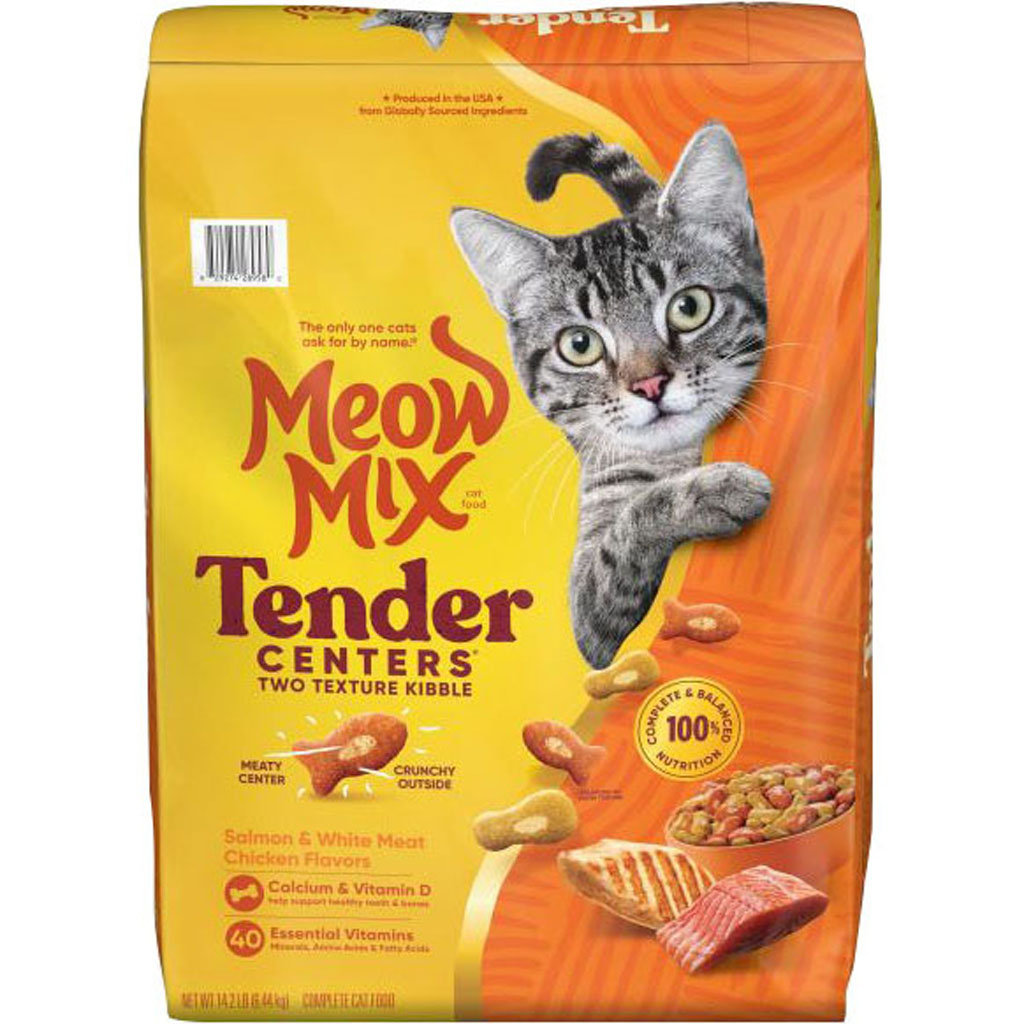 Picture of Meow Mix 2927428958 Tender Centers Dry Cat Food - Salmon & Chicken - 14.2 lbs