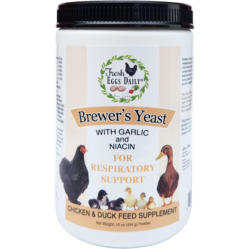 Picture of Fresh Eggs Daily BYG-16 16 oz Brewers Yeast with Garlic for Respiratory Support - Case of 12