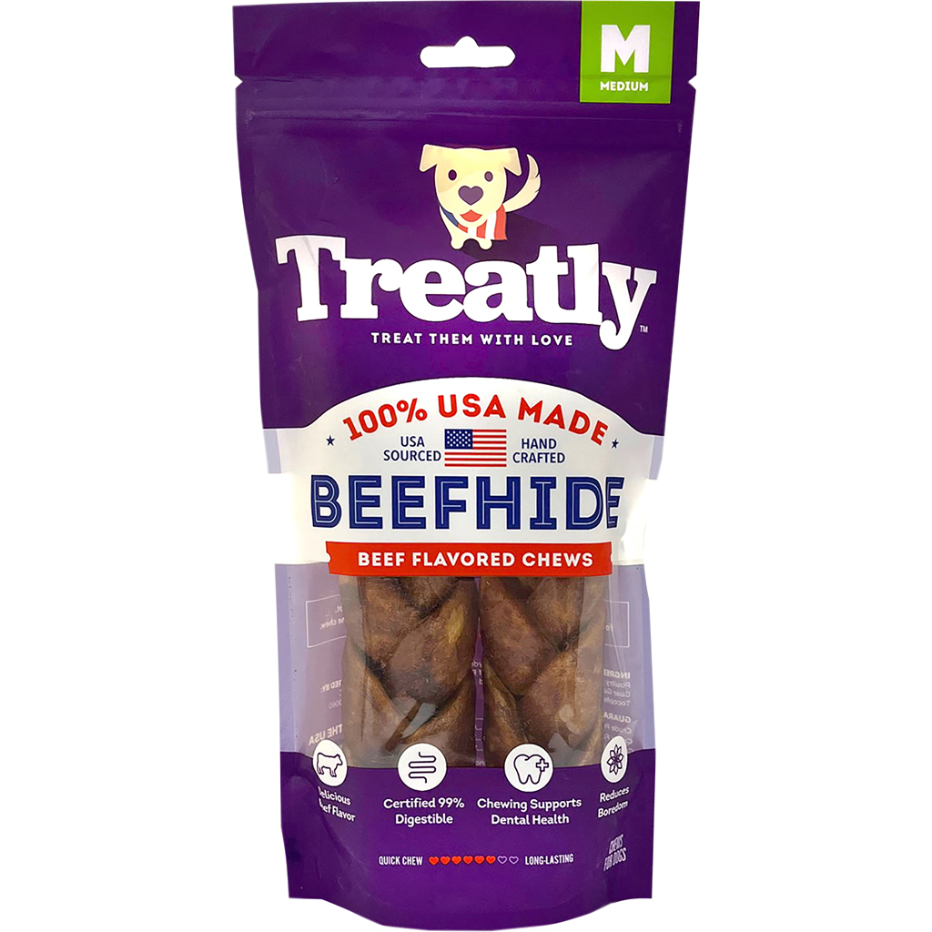Picture of Treatly 12244 7 in. 100 Percent USA Beef Hide Braids - 2 per Pack - Case of 36