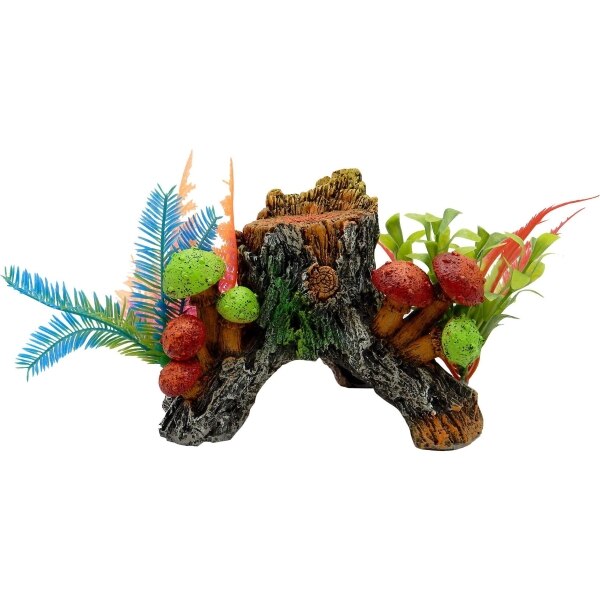 Picture of Exotic Environments EE-1991 Tree Trunk Hideaway with Plant - Small - Case of 12
