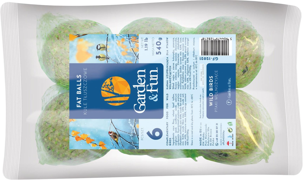 Picture of Garden & Fun GF-12821 Suet Balls Bird Food&#44; Natural - Pack of 6
