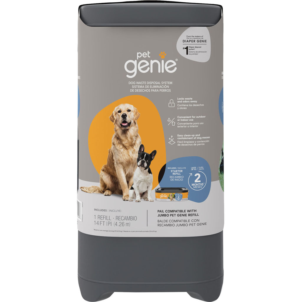 Picture of Pet Genie I000551 Pail with Starter Refill Dog Waste Disposable System for Dogs - Gray - Case of 2