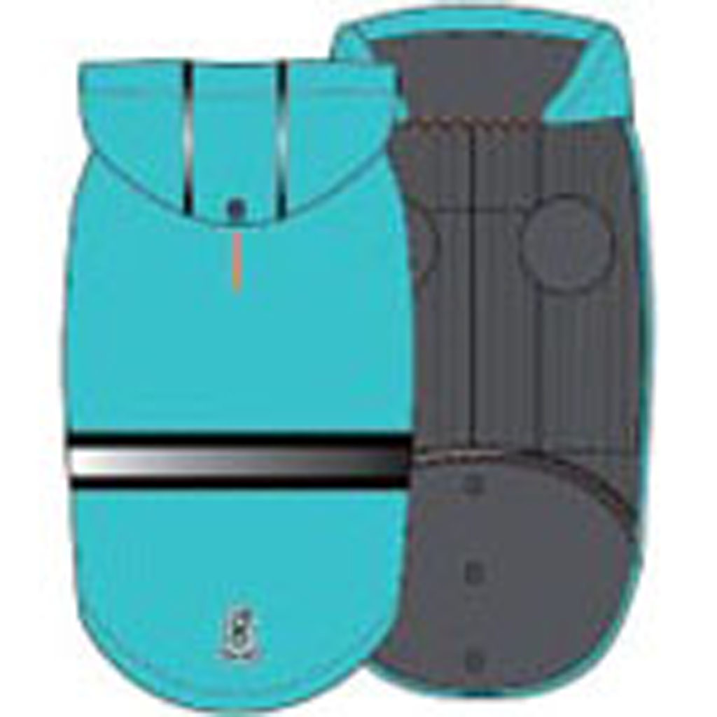 Picture of Goo-Eez GZ1003 BLUE S Reflective Hooded Dog Raincoat - Baby Blue & Grey - Small - Case of 48
