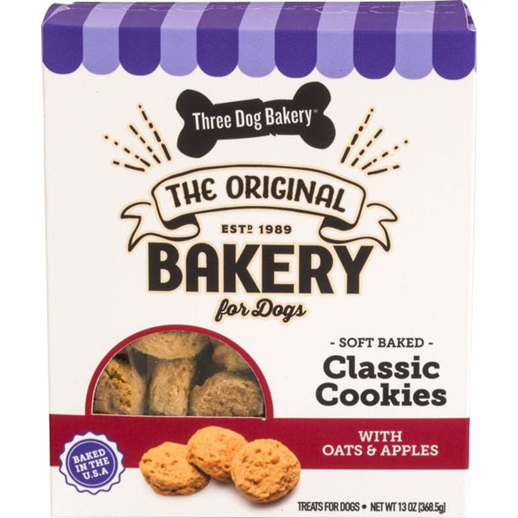 Picture of Three Dog Bakery 114334 13 oz Classic Cookies for Dogs - Oats & Apples - Case of 6