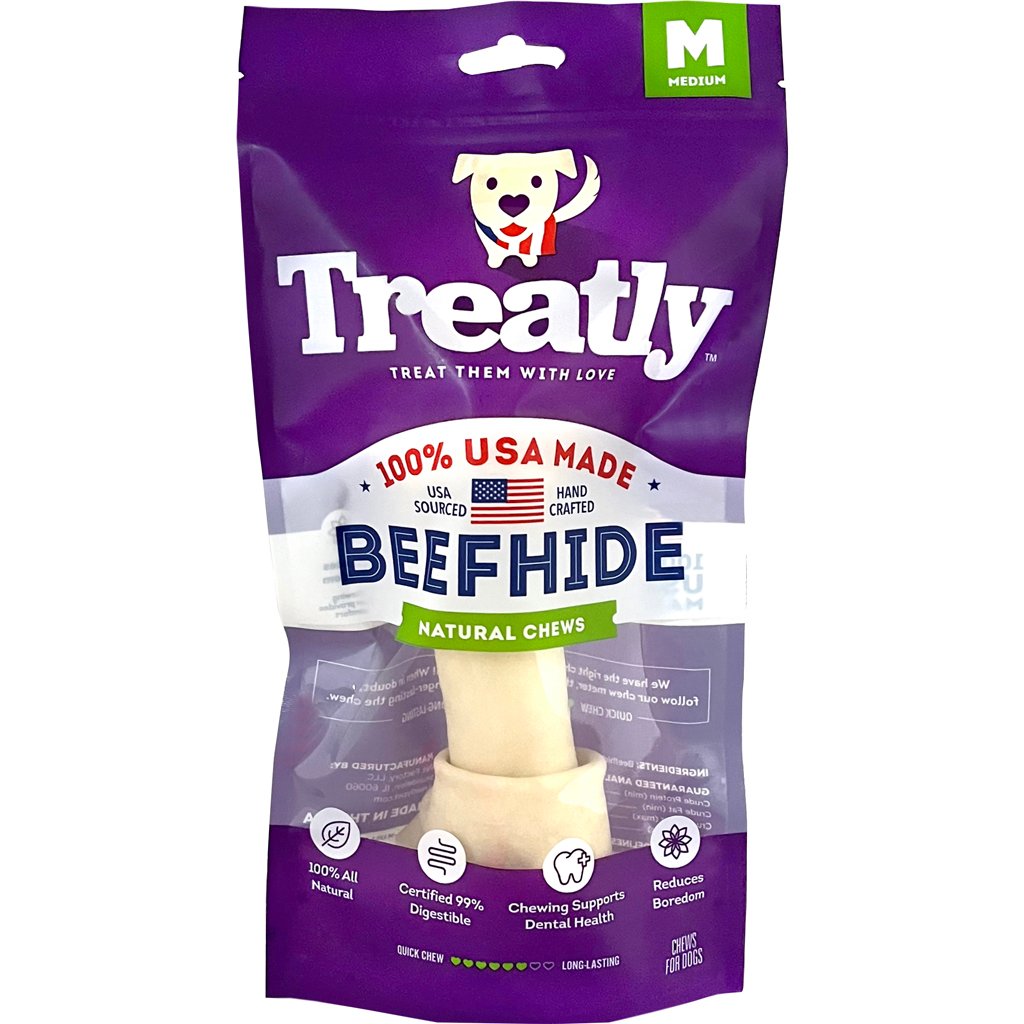 Picture of Treatly 12102 7 in. 100 Percent USA Beef Hide Bone with Header Card - Natural - Case of 48