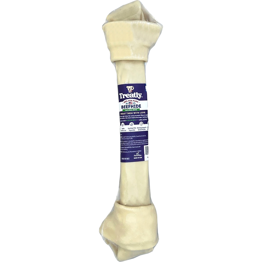 Picture of Treatly 12154 13 in. 100 Percent USA Beef Hide Bone Banded - Natural - Case of 8