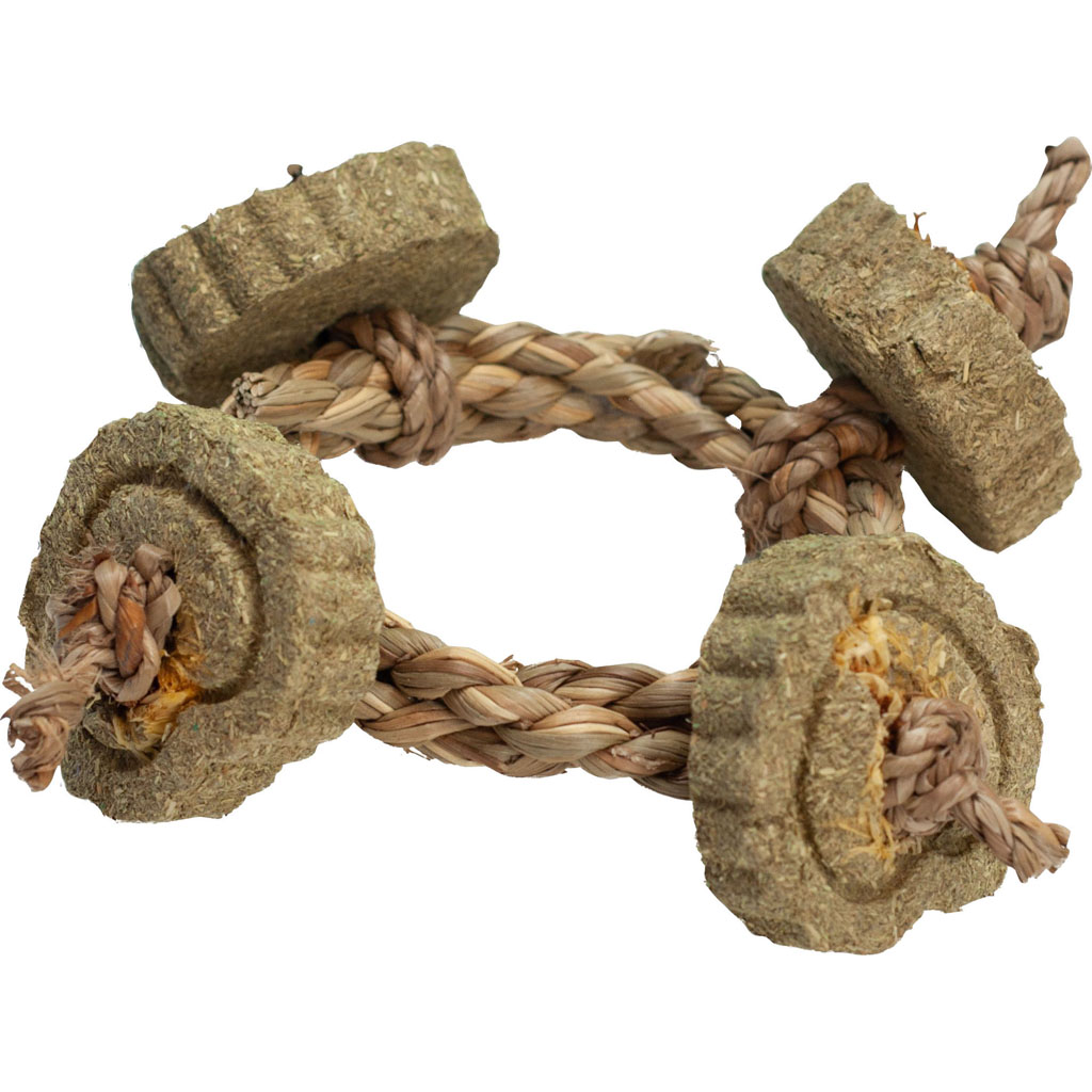 NB069  Timothy Hay Braided Rope Circle Chew Toy