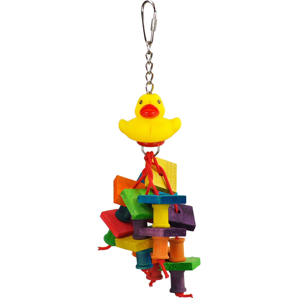 HB708 Happy Beaks Rubber Duck Monster Bird Toy - 2 x 9.5 in.