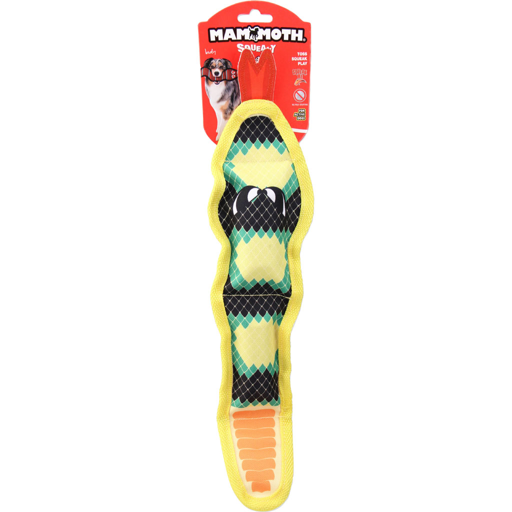 75000B  Squeaky Snake Dog Toy - Multi Color - 17 in.