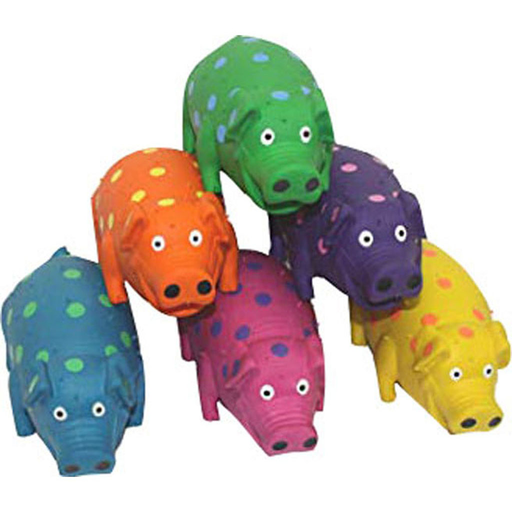 Squeakables Globlets Grunting Pig Toy - Pink - 9 in. - Durable Latex