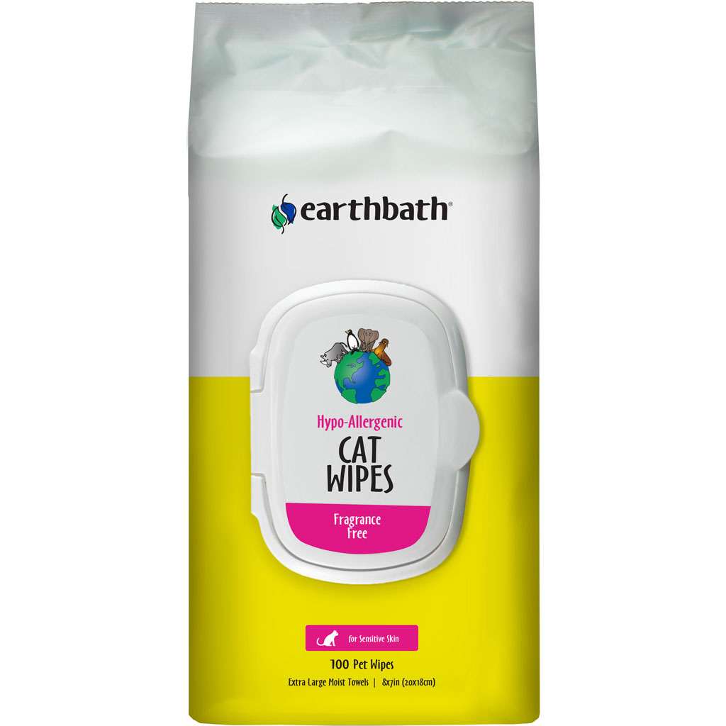 Picture of Earthbath PCH7WS Hypoallergenic Grooming Cat Wipes - Fragrance Free - Pack of 100