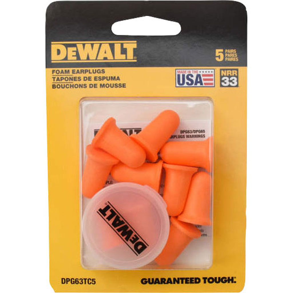 DPG63TC5 Disposable Foam Earplugs Uncorded - Pack of 5