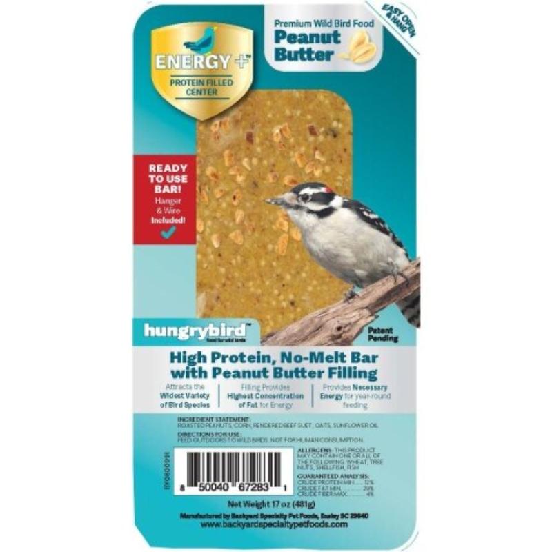 BY0800991  Ready to Use Energy Protein Filled Suet Bar - Peanut Butter - 17 oz