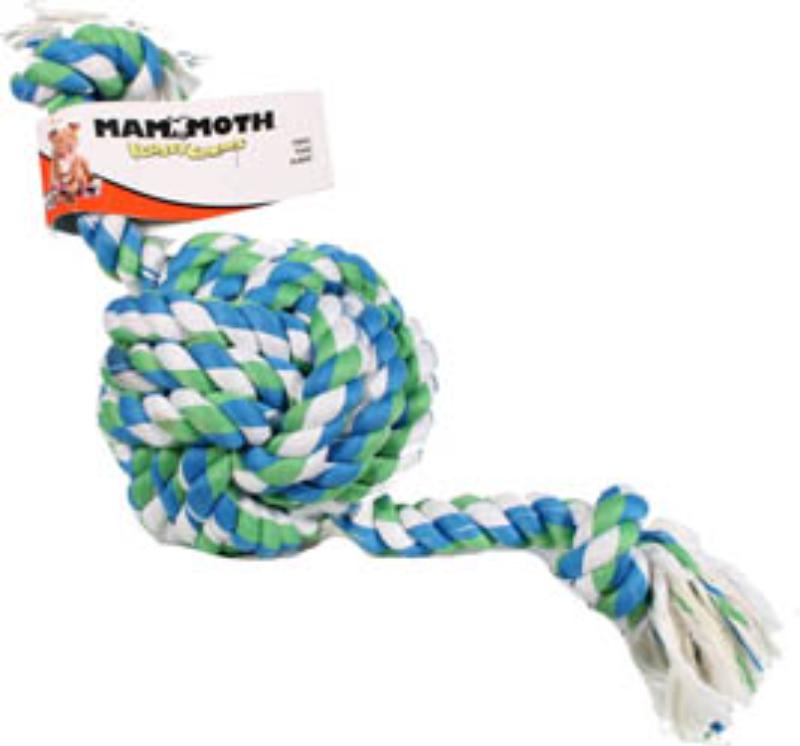 20166F Flossy Chews Monkey Fist Ball with Rope Ends - Multi - 25 in.