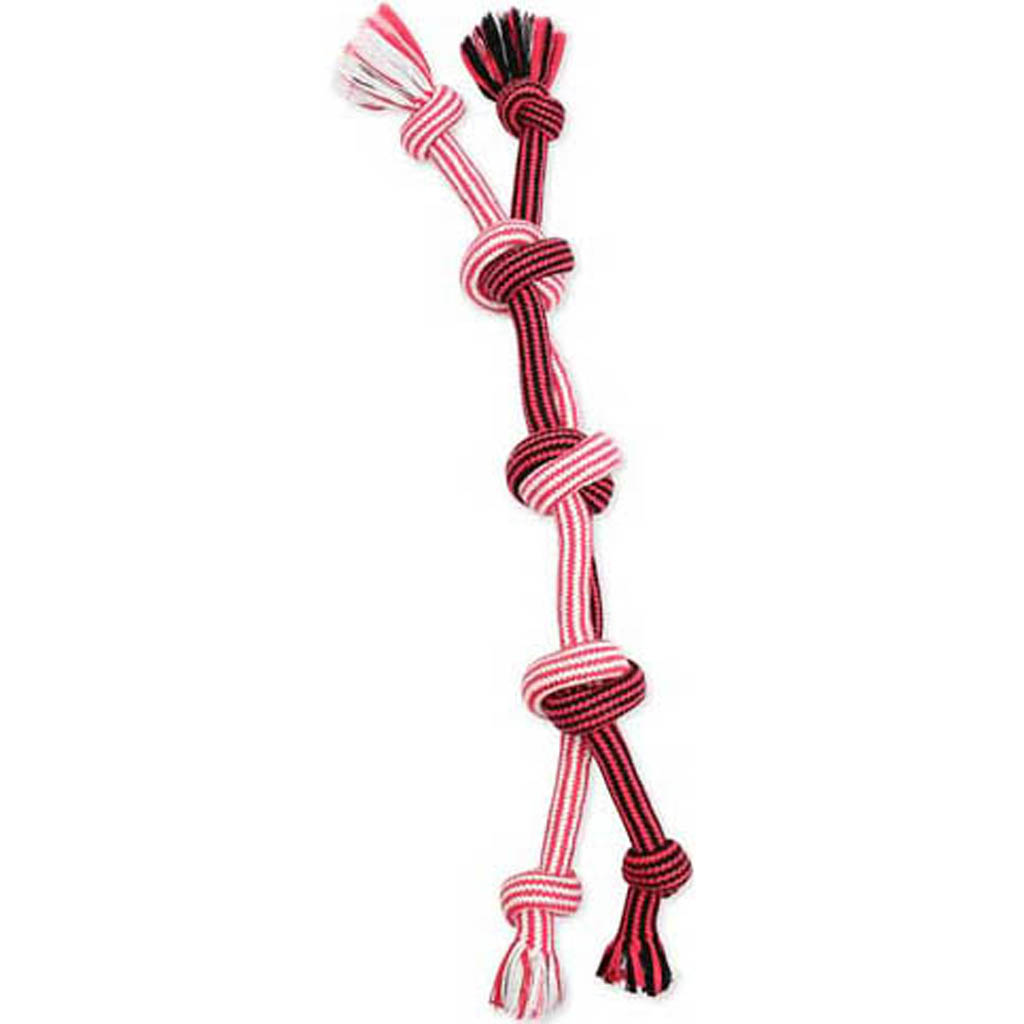 25226F Extra Fresh Double Rope Tug Floss - Green & White - 26 in.