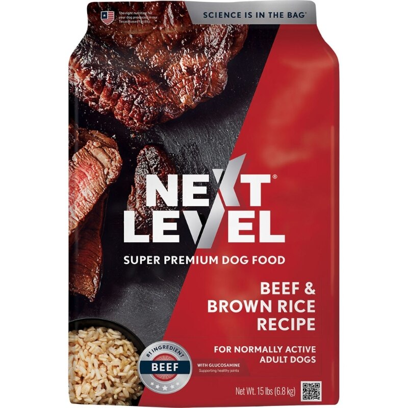 Next Level 117BM15 Normally Active Dog Food - Beef & Brown Rice - 15 lbs